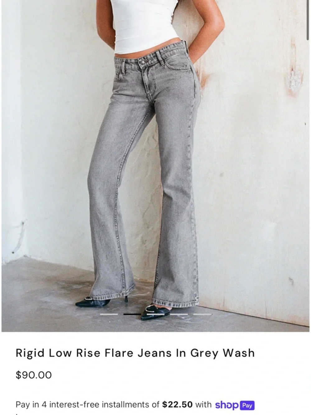 Motel Rocks Grey Boot-Cut Jeans - Picture 3 of 10